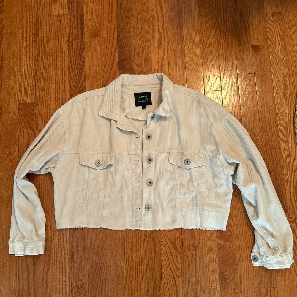 Cotton On Cream Corduroy Cropped Jacket